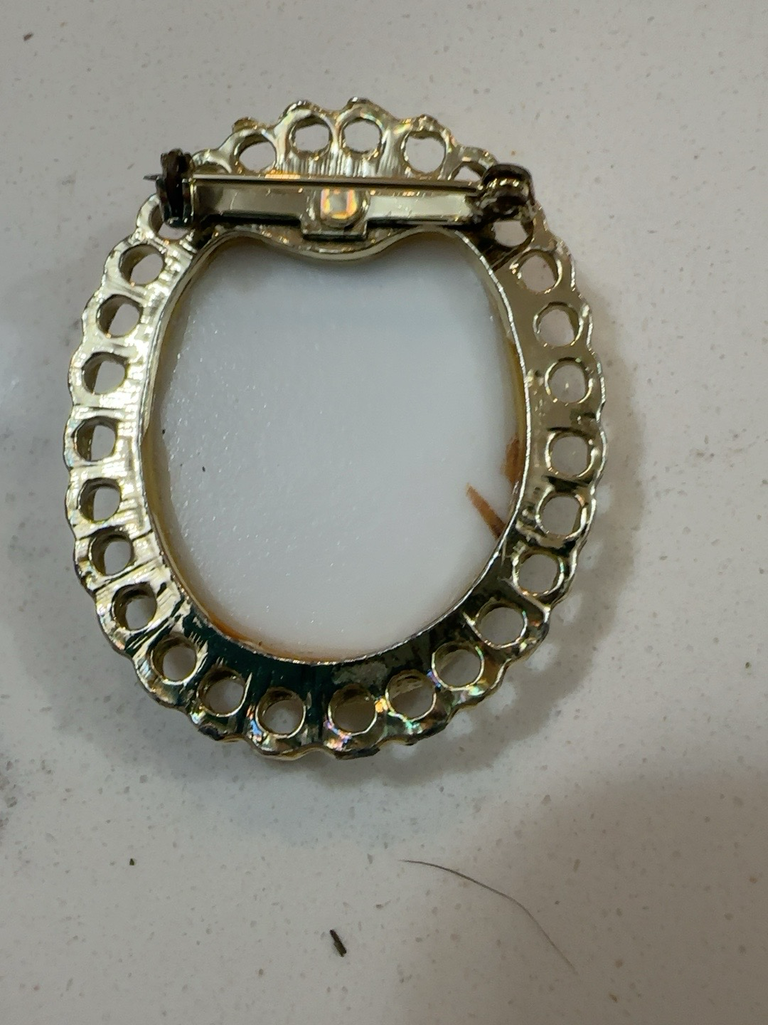 Vintage Horse Portrait Brooch | Equestrian Porcelain Cameo Pin | Gold Tone Horse Jewelry | Horse Lover Gift Western Riding Jewelry