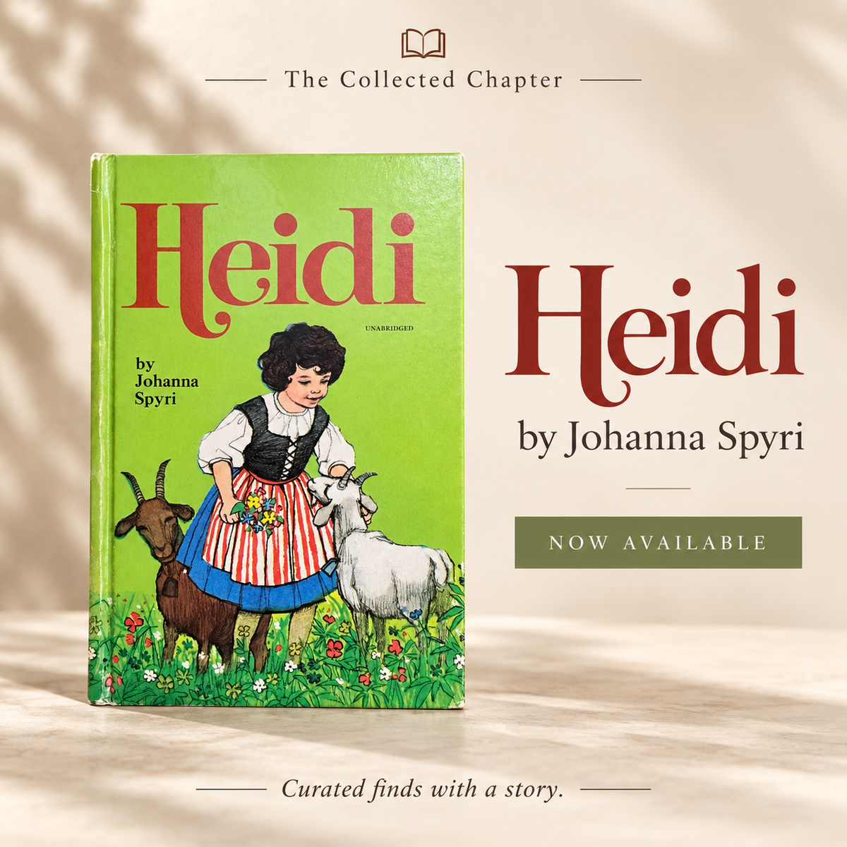 Vintage 1970 Heidi by Johanna Spyri – Whitman Classics Hardcover – Illustrated by Eleanor Mill