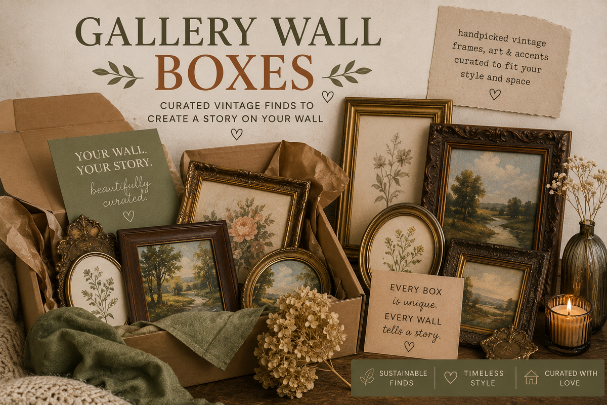Gallery Wall Box | Mini-Box Curated Vintage Frames & Wall Décor | Personalized Home Decor Box