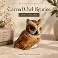 Vintage Hand-Carved Wooden Owl Figurine – 3"