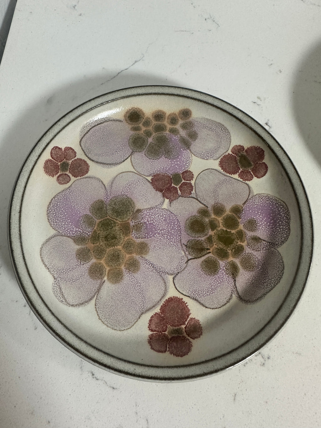 Vintage Denby Gypsy 6.5” Side Plates – Set of 2 – 1970s English Stoneware Floral
