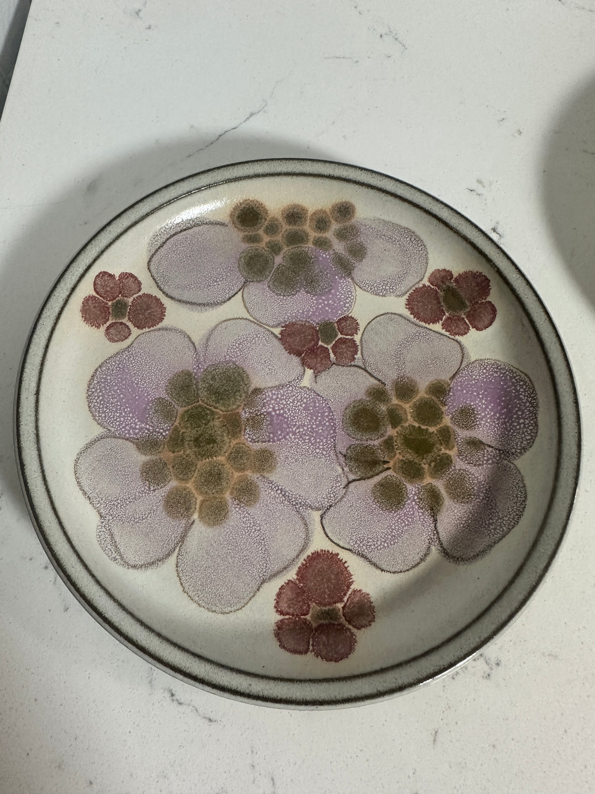 Vintage Denby Gypsy 6.5” Side Plates – Set of 2 – 1970s English Stoneware Floral