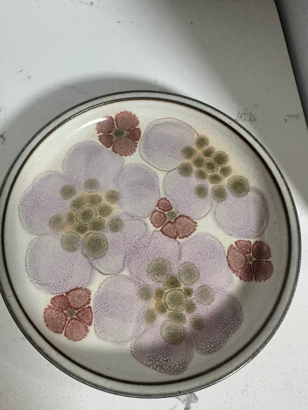 Vintage Denby Gypsy 6.5” Side Plates – Set of 2 – 1970s English Stoneware Floral