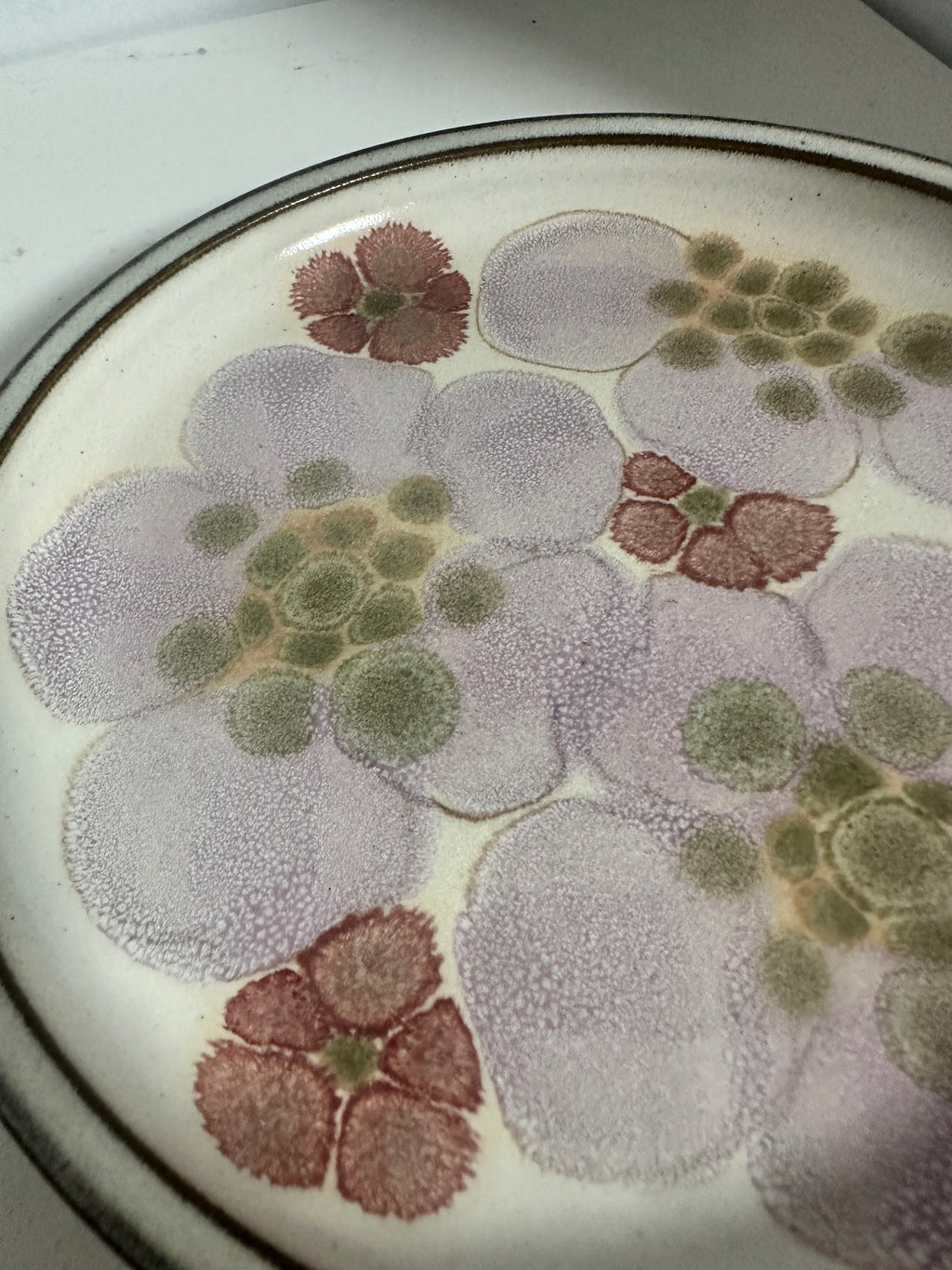 Vintage Denby Gypsy 6.5” Side Plates – Set of 2 – 1970s English Stoneware Floral