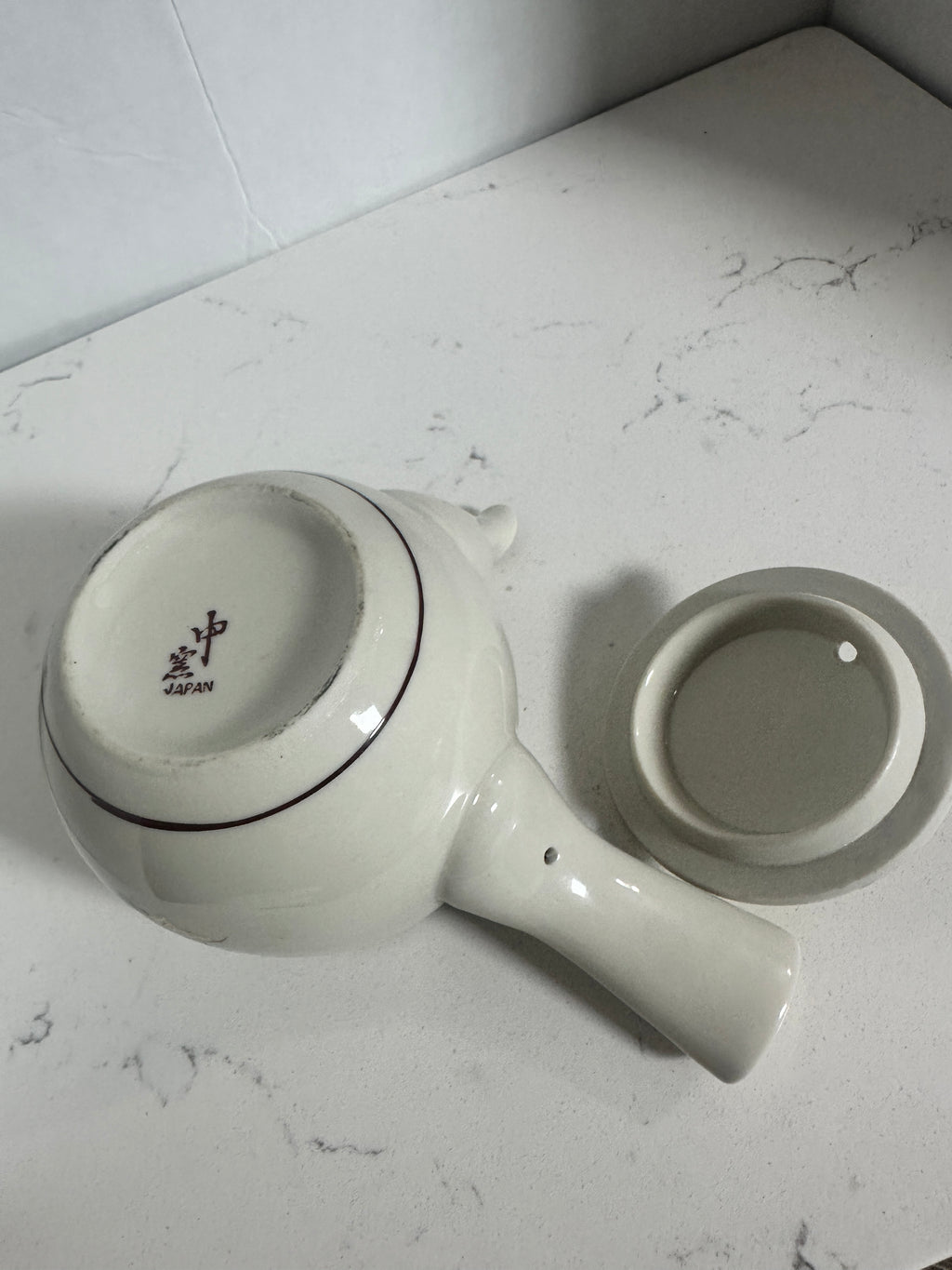 Vintage Nakagama Japan Kyusu Teapot – Floral & Gold Japanese Side Handle Tea Pot – 7”