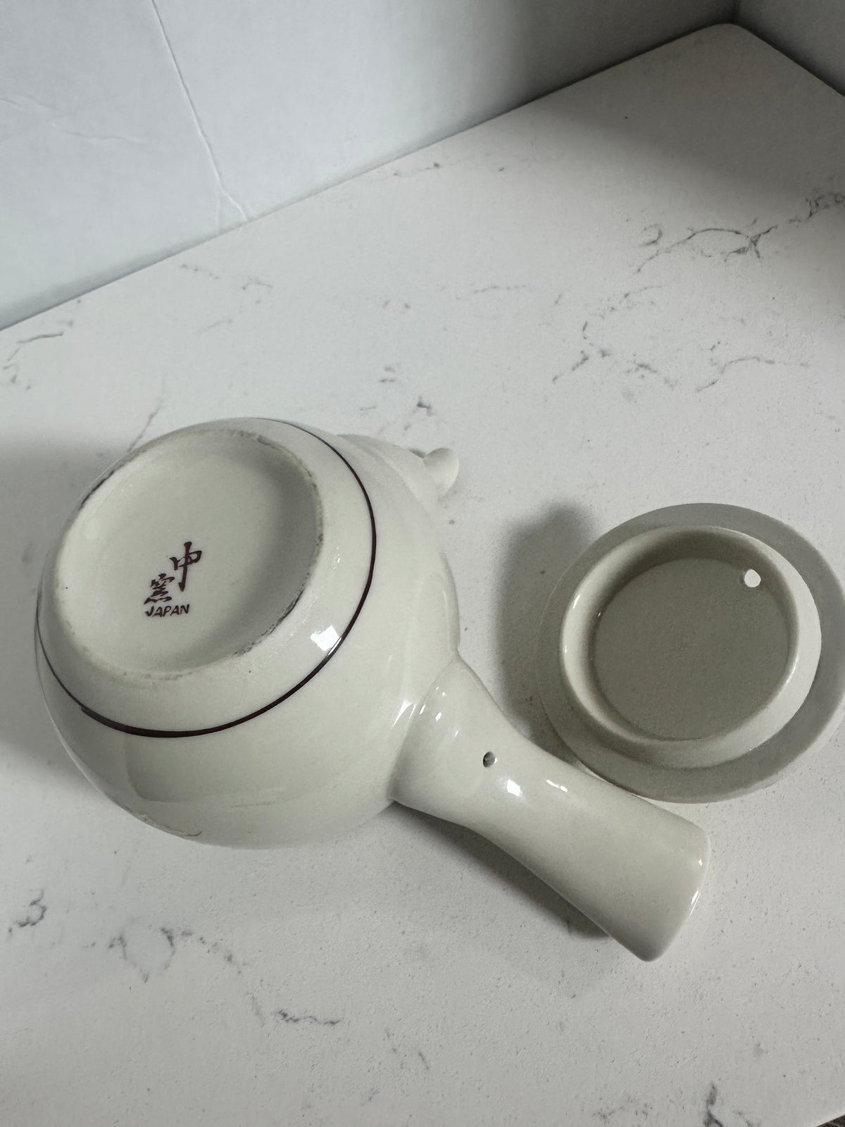 Vintage Nakagama Japan Kyusu Teapot – Floral & Gold Japanese Side Handle Tea Pot – 7”