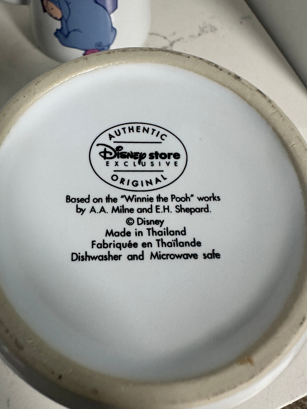 Disney Store Eeyore “Gloomy State U” Mugs Set of 4 – Winnie the Pooh – 4.5" Tall