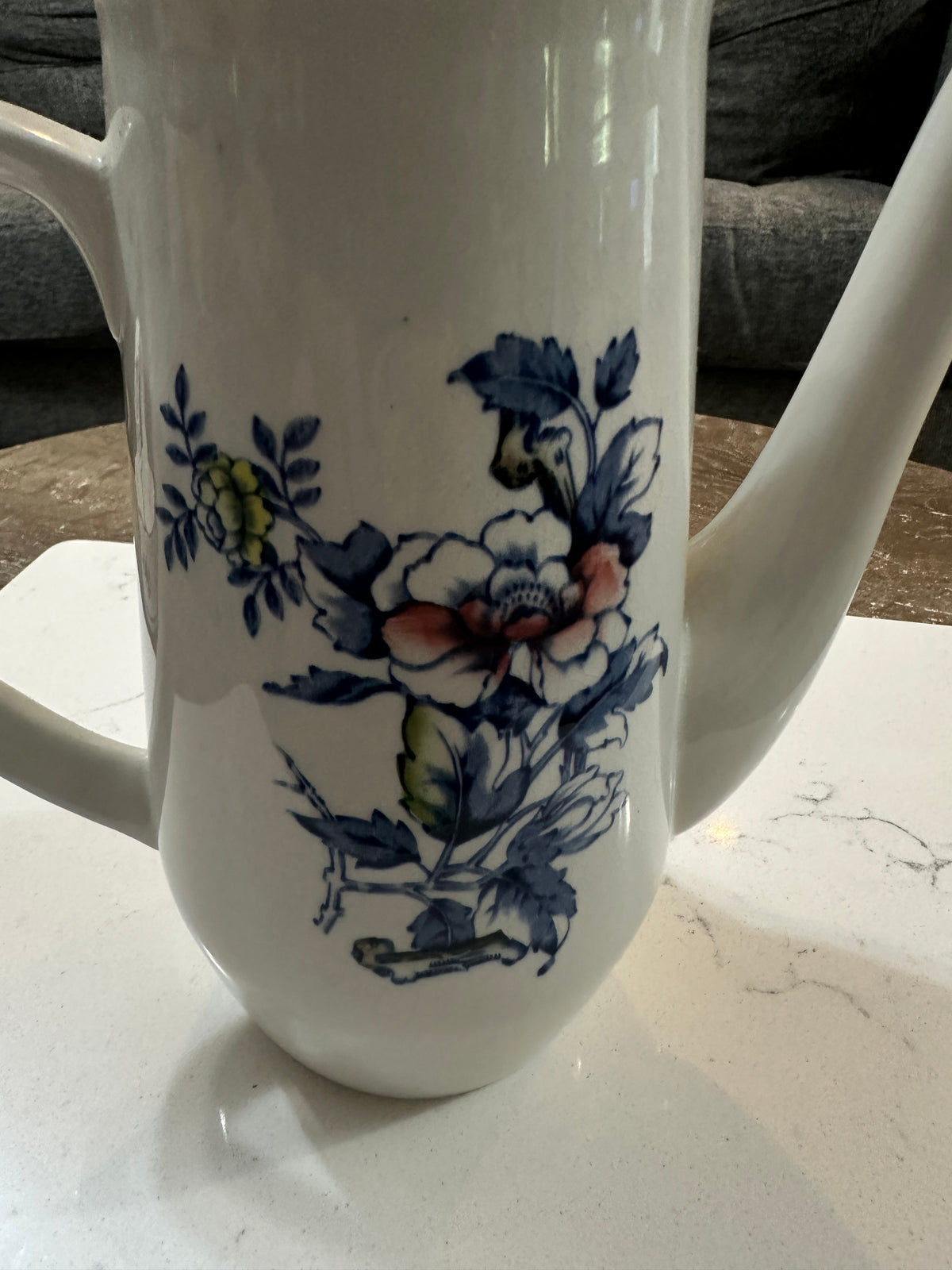 Vintage Wood & Sons Ashbourne Coffee Pot England | 1940s English Floral Pottery | Burslem Staffordshire China | Cottagecore Decor