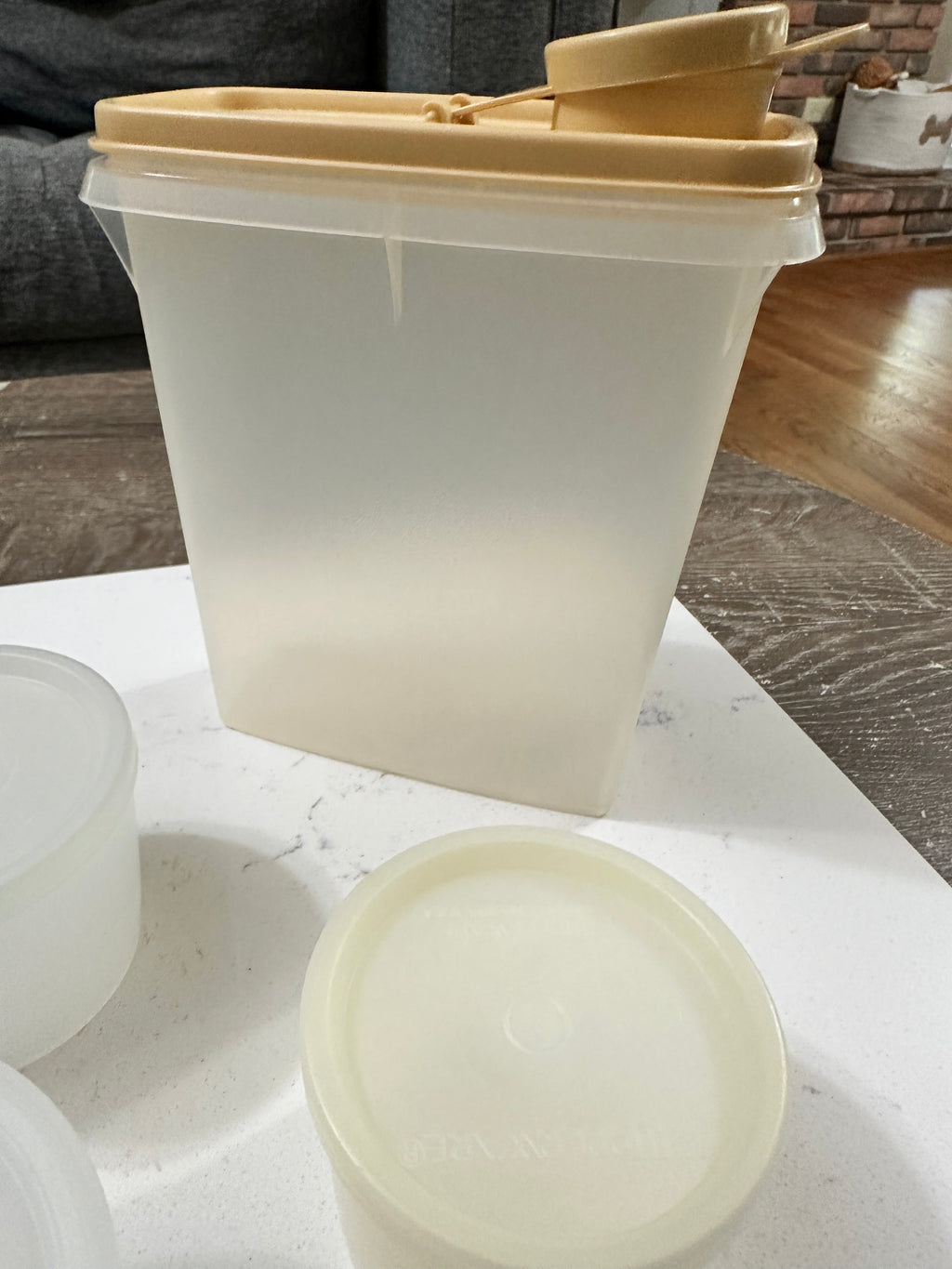 Vintage Tupperware Storage Container Lot | 1970s 1980s Cream Almond Canisters | Pantry Containers | Retro Kitchen Storage
