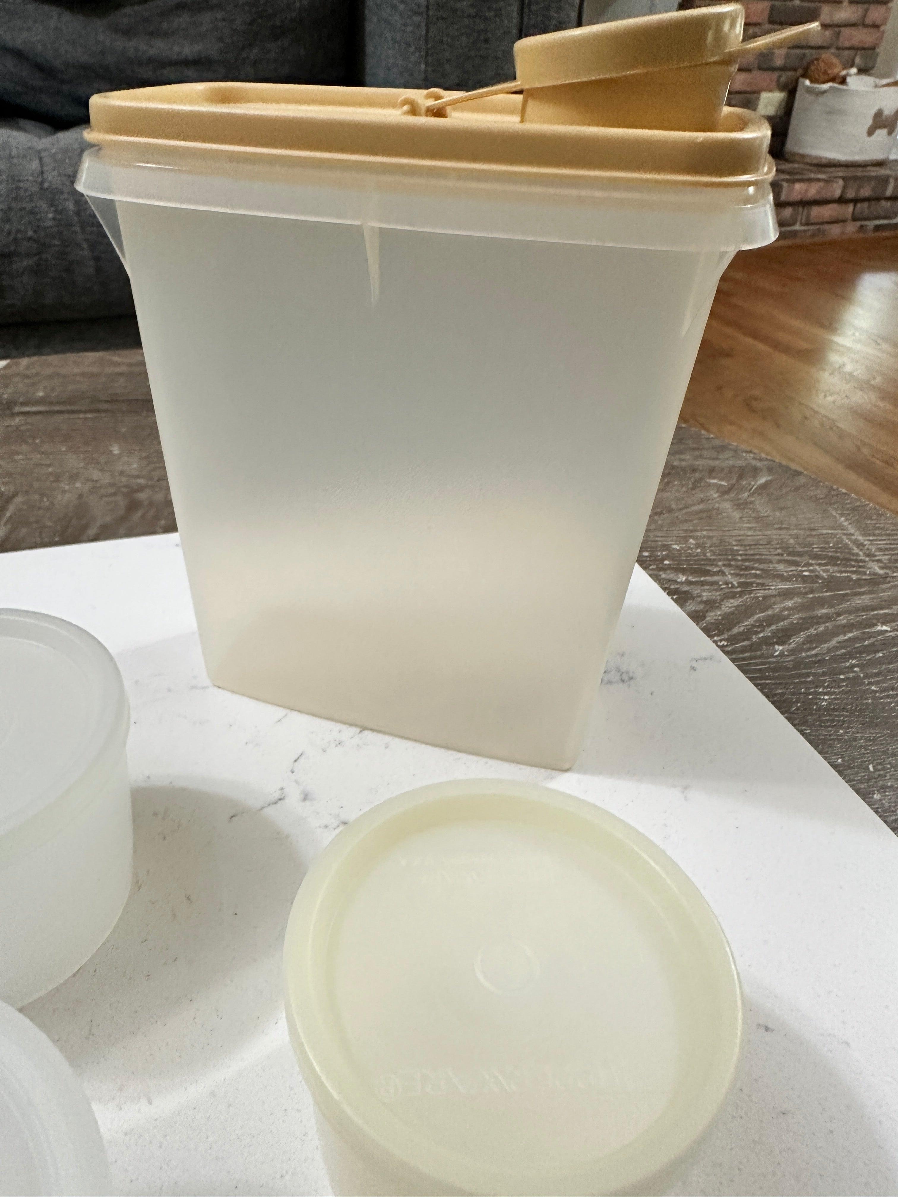Vintage Tupperware Storage Container Lot | 1970s 1980s Cream Almond Canisters | Pantry Containers | Retro Kitchen Storage