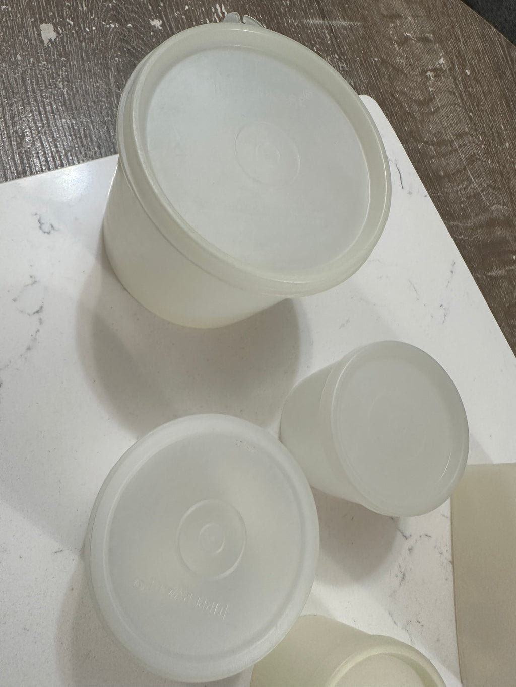 Vintage Tupperware Storage Container Lot | 1970s 1980s Cream Almond Canisters | Pantry Containers | Retro Kitchen Storage