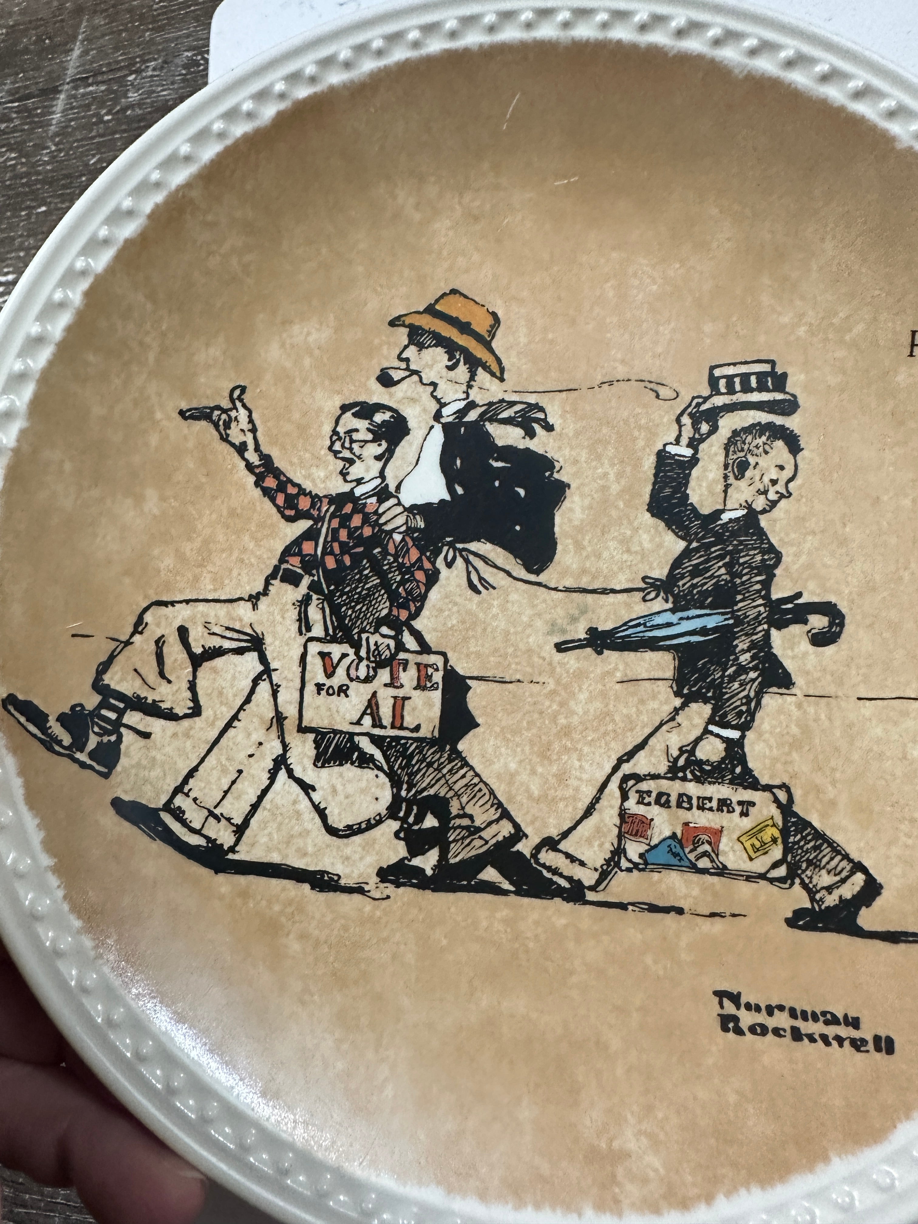 1982 Norman Rockwell Promenade à Paris Plate | Newell Pottery Rockwell on Tour | Limited Edition Collector Plate | Vintage Paris Decor