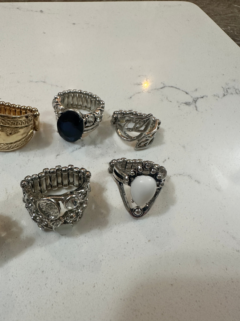 Lot of 10 Paparazzi Statement Rings | Stretch Cocktail Rings | Rhinestone Fashion Rings | Gold Silver Tone Jewelry Bundle