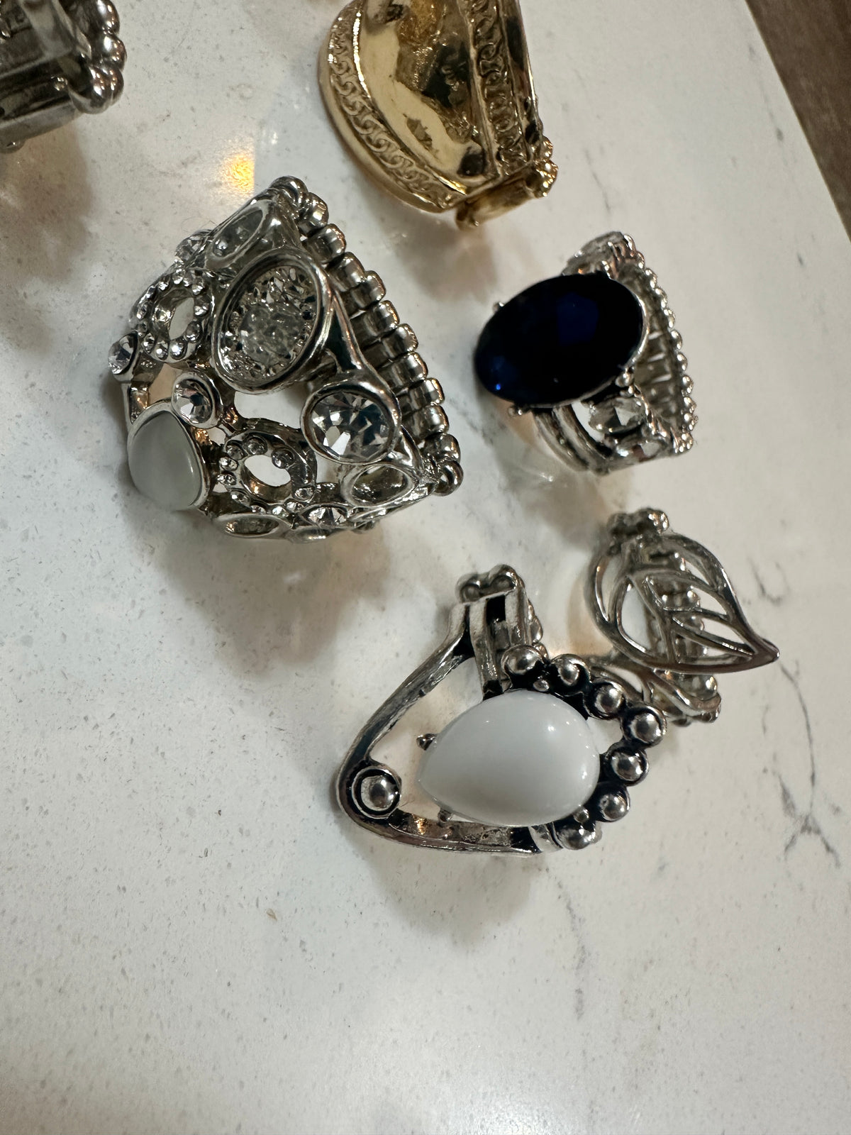 Lot of 10 Paparazzi Statement Rings | Stretch Cocktail Rings | Rhinestone Fashion Rings | Gold Silver Tone Jewelry Bundle