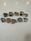 Lot of 10 Paparazzi Statement Rings | Stretch Cocktail Rings | Rhinestone Fashion Rings | Gold Silver Tone Jewelry Bundle