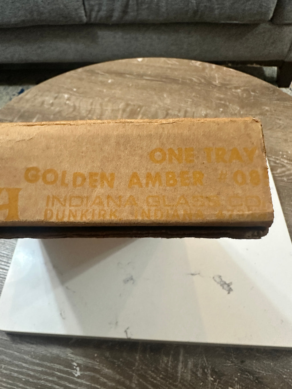 Vintage Indiana Glass Golden Amber 5 Part Relish Tray #0852 | 1970s Divided Fruit Serving Dish | Original Box | MCM Amber Glass