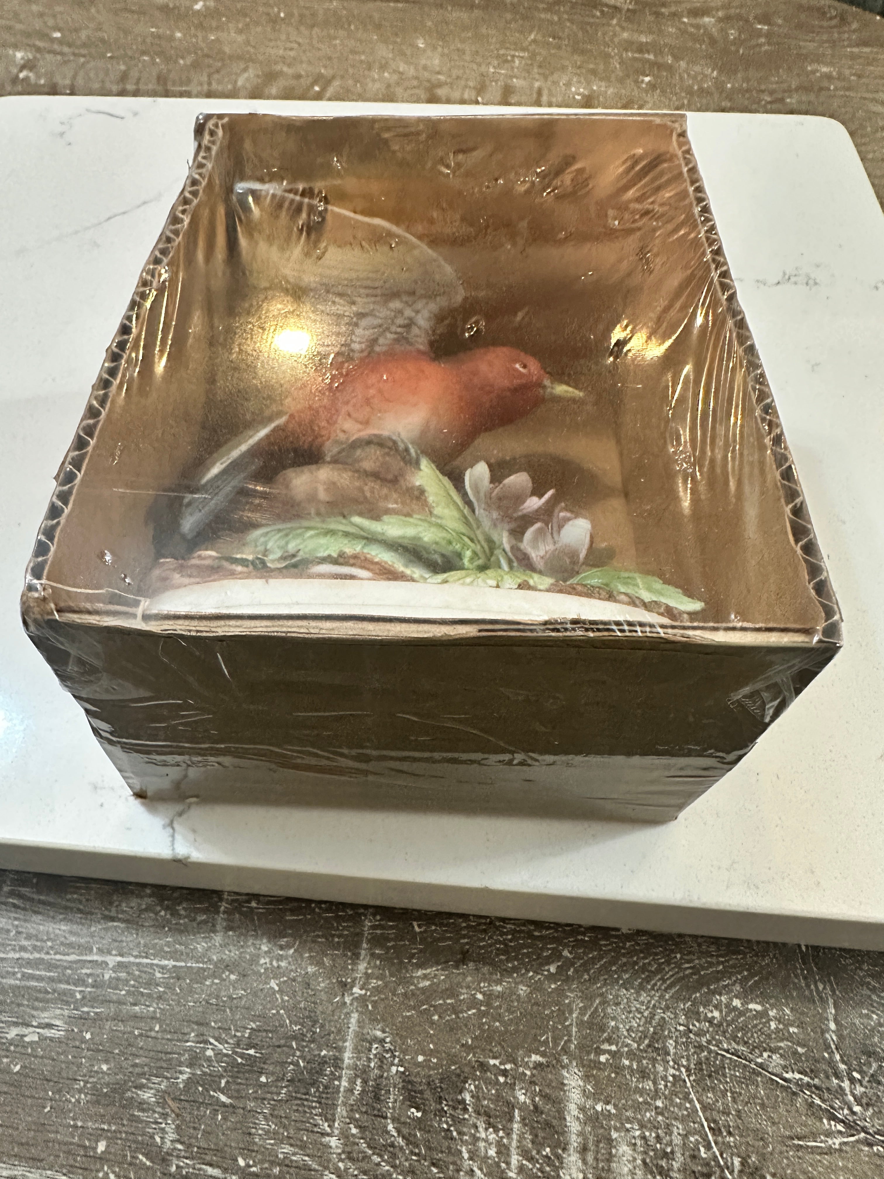 Vintage Andrea by Sadek Scarlet Tanager Bird Figurine #7703 | Made in Japan Porcelain Bird | Original Box | Cottage Nature Decor