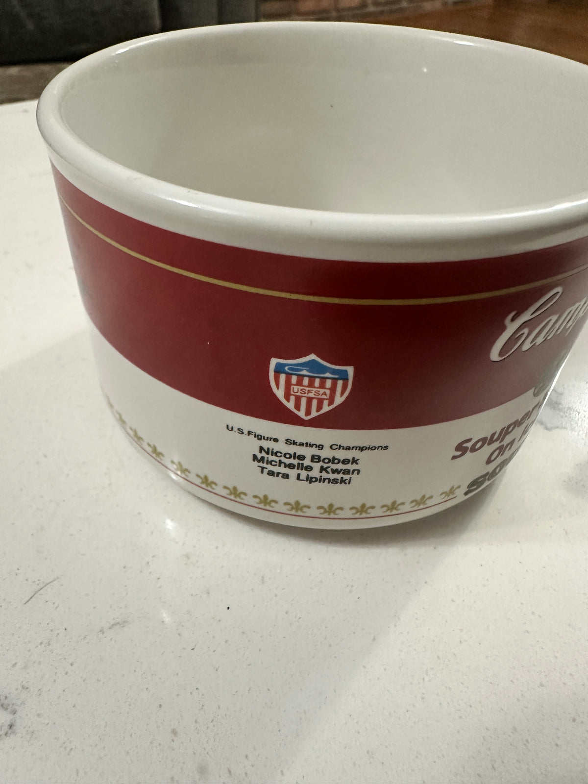 1998 Campbell’s Soup “Super Stars on Ice” Oversized Mug – Michelle Kwan, Tara Lipinski, Nicole Bobek – Westwood Collectible