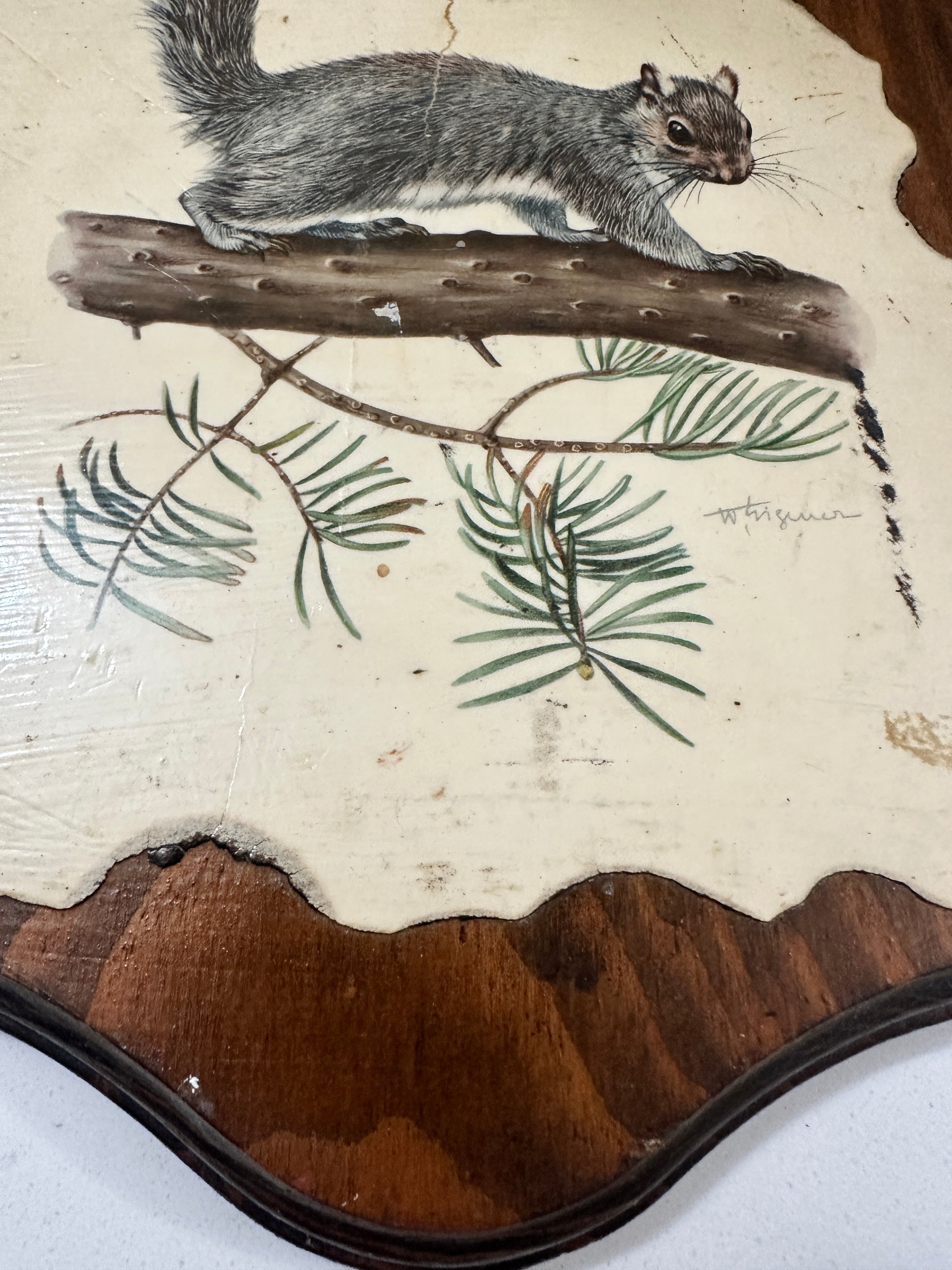 Vintage Rustic Squirrel Wood Wall Plaque | Woodland Cabin Decor | Handcrafted Wildlife Wall Hanging | 1970s Forest Lodge Decor