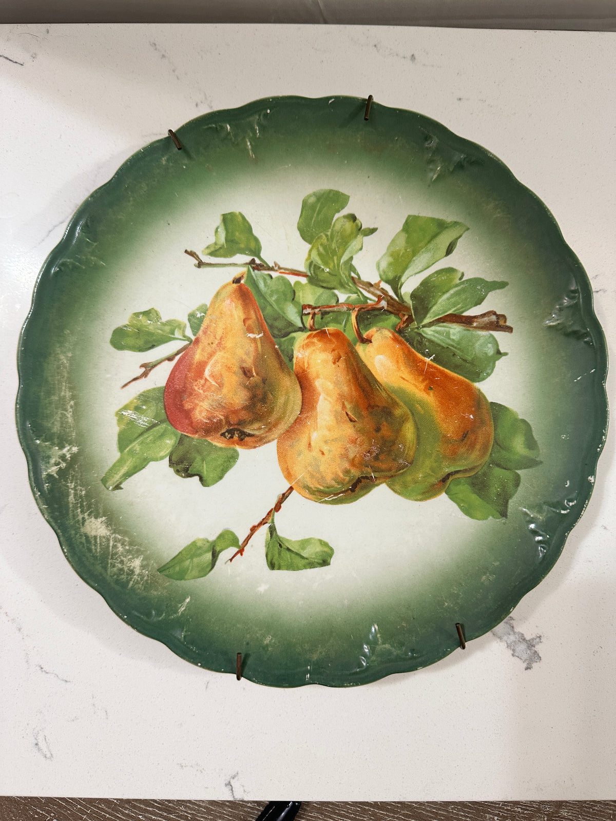 Vintage Petrus Regout Maastricht Holland Pear Wall Plate | Dutch Decorative Fruit Plate | Mid Century Kitchen Decor | Cottage Farmhouse
