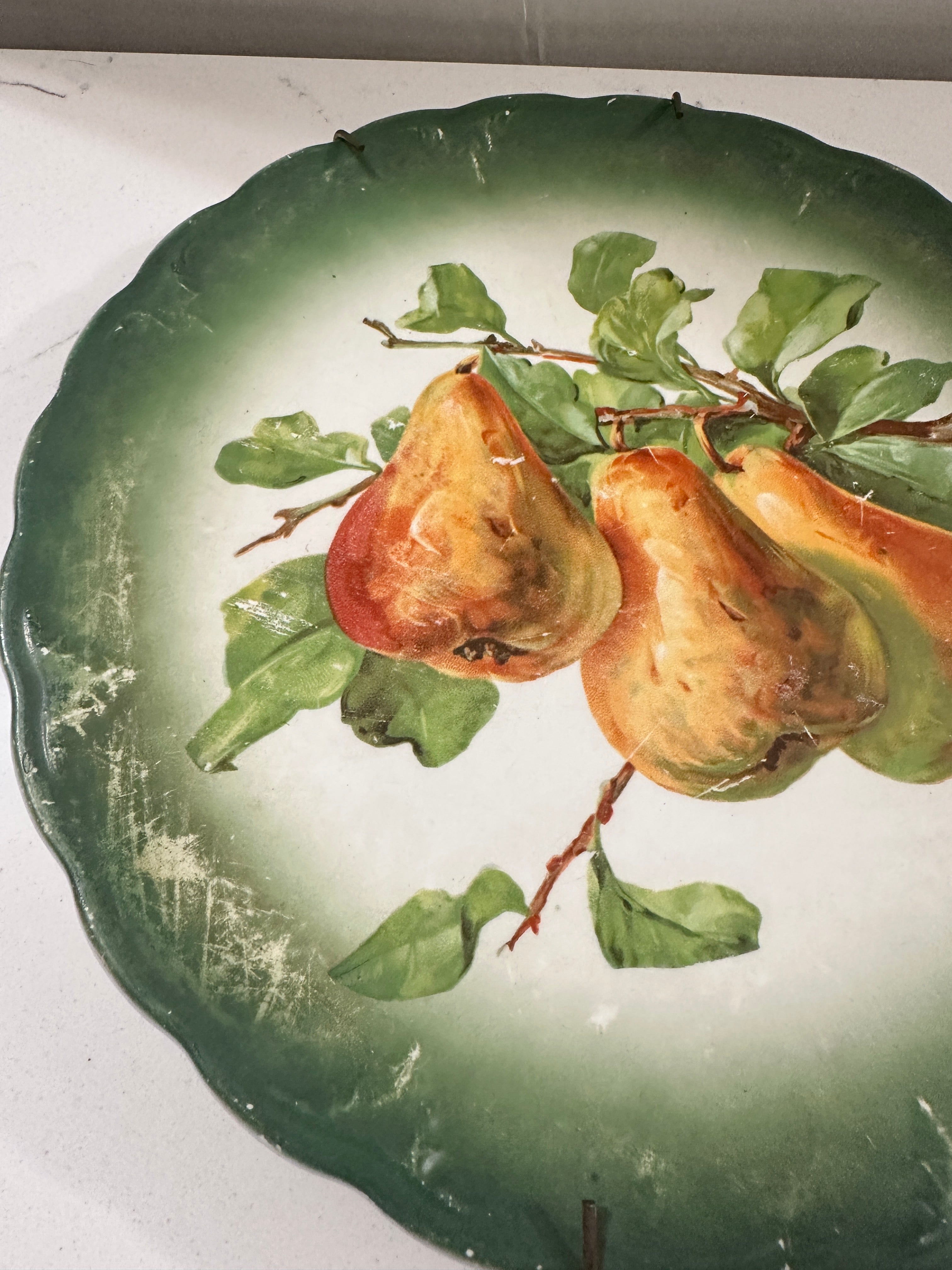 Vintage Petrus Regout Maastricht Holland Pear Wall Plate | Dutch Decorative Fruit Plate | Mid Century Kitchen Decor | Cottage Farmhouse