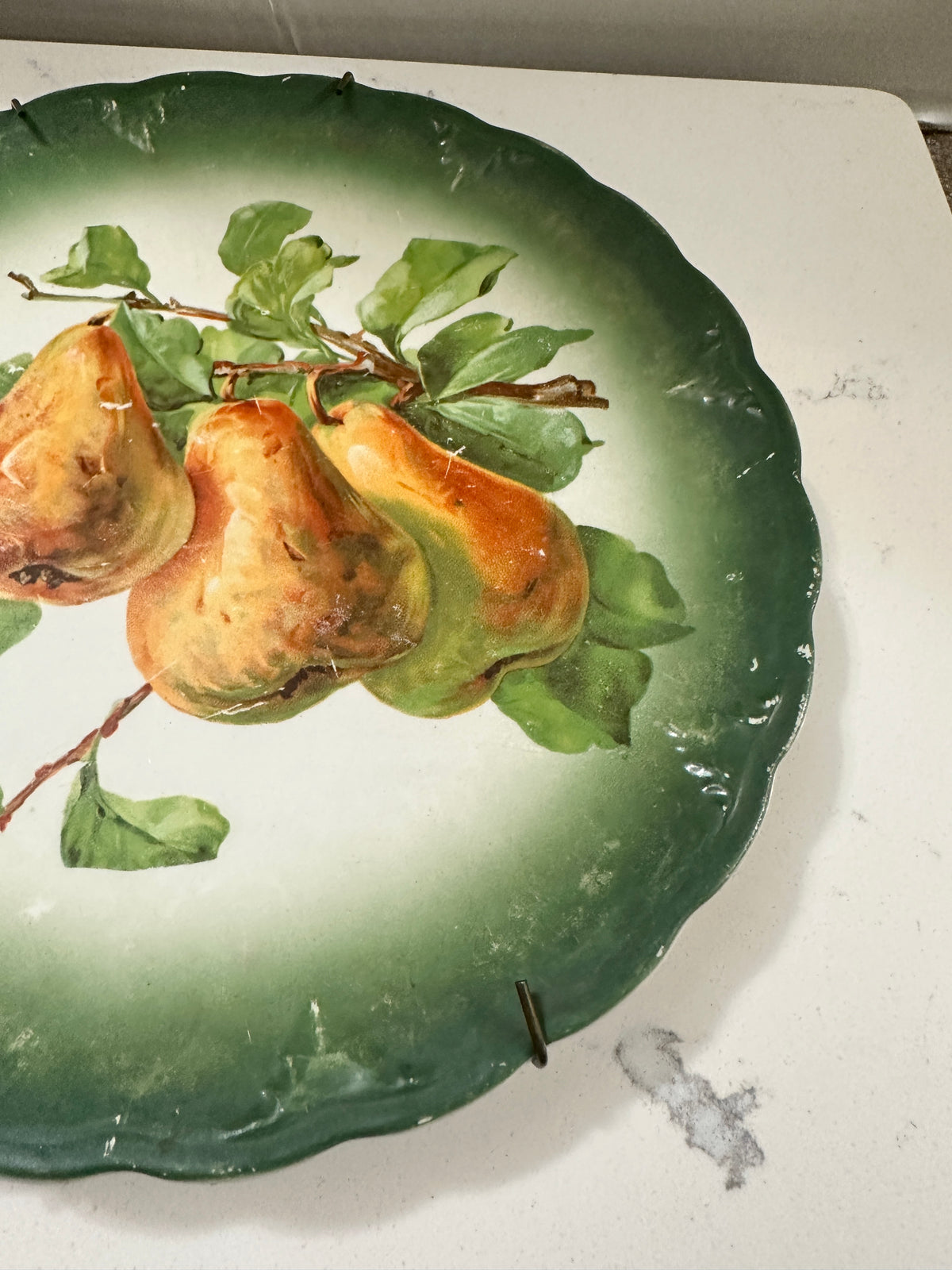 Vintage Petrus Regout Maastricht Holland Pear Wall Plate | Dutch Decorative Fruit Plate | Mid Century Kitchen Decor | Cottage Farmhouse