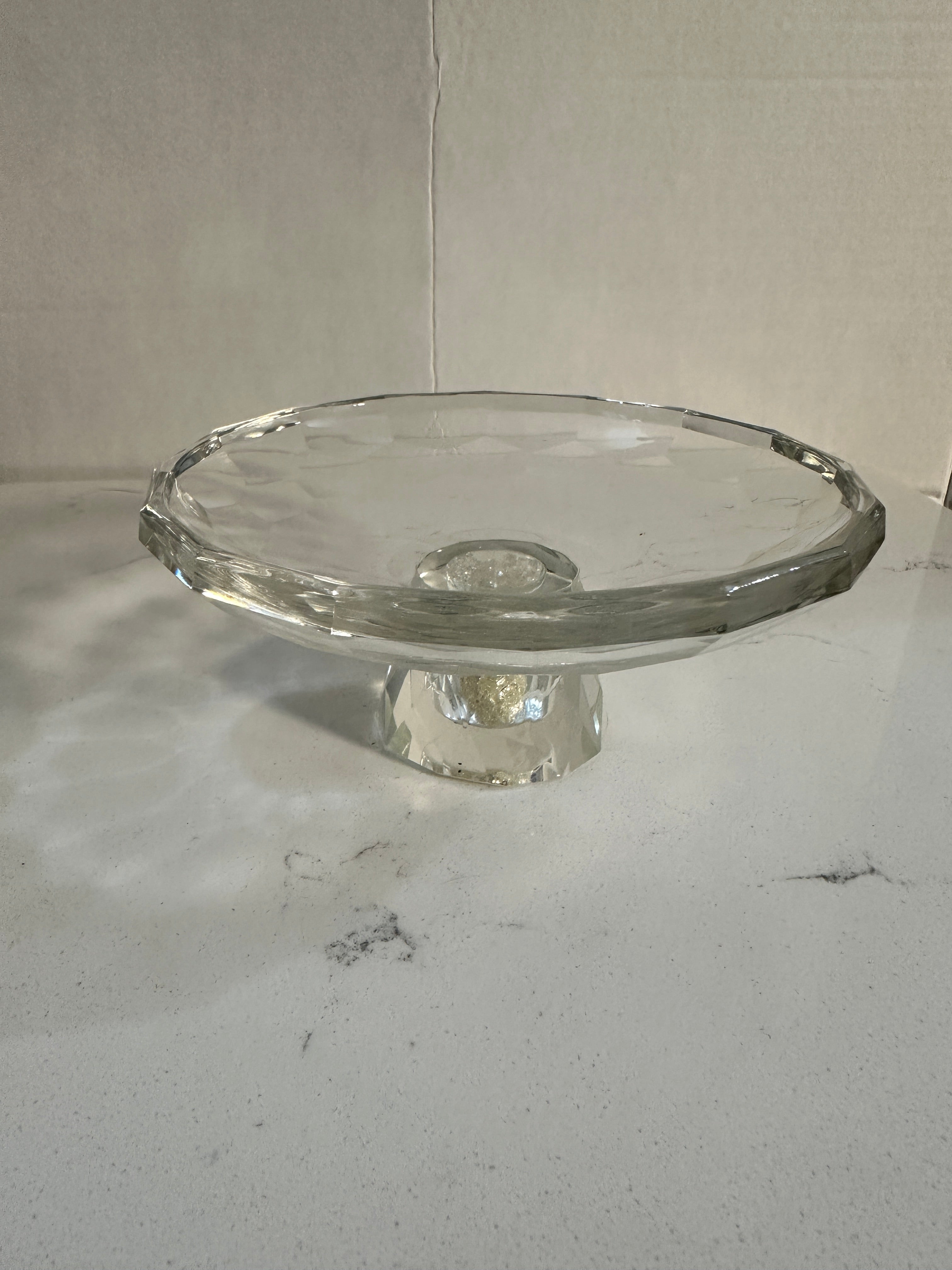 Oleg Cassini Crystal Pedestal Centerpiece Bowl