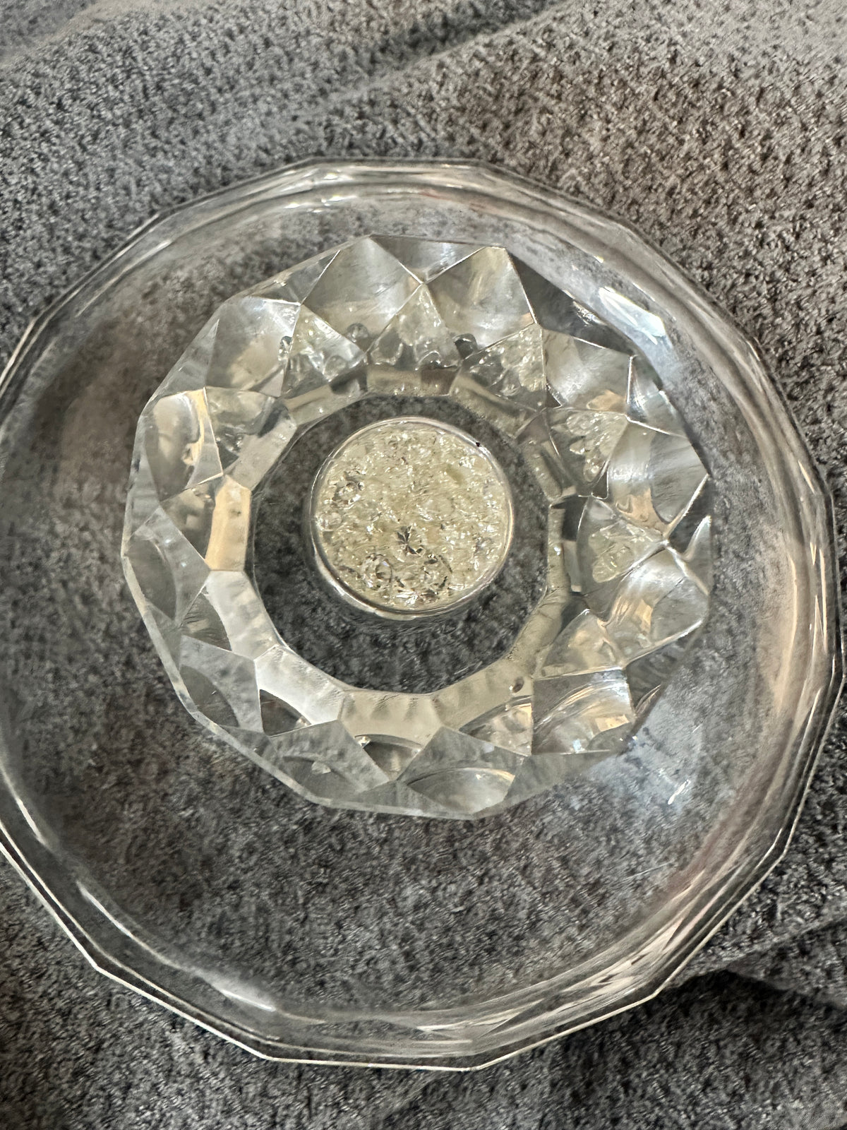 Oleg Cassini Crystal Pedestal Centerpiece Bowl
