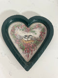 Vintage 1987 Barbara Mock Chickadee Heart Wall Plaque | Home Interiors & Gifts