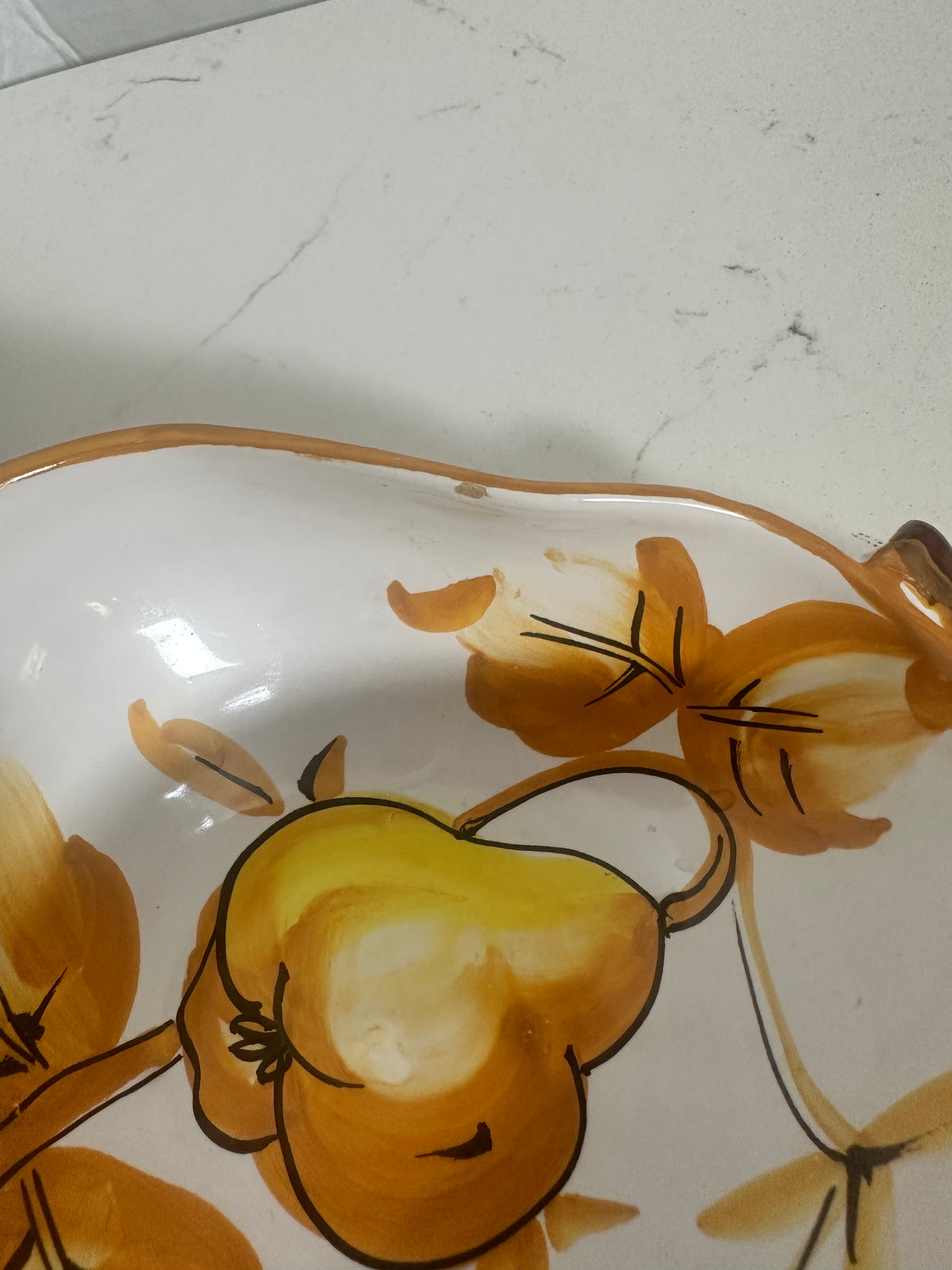 Vintage Hand-Painted Ceramic Fruit Bowls – Set of 3 | 8"