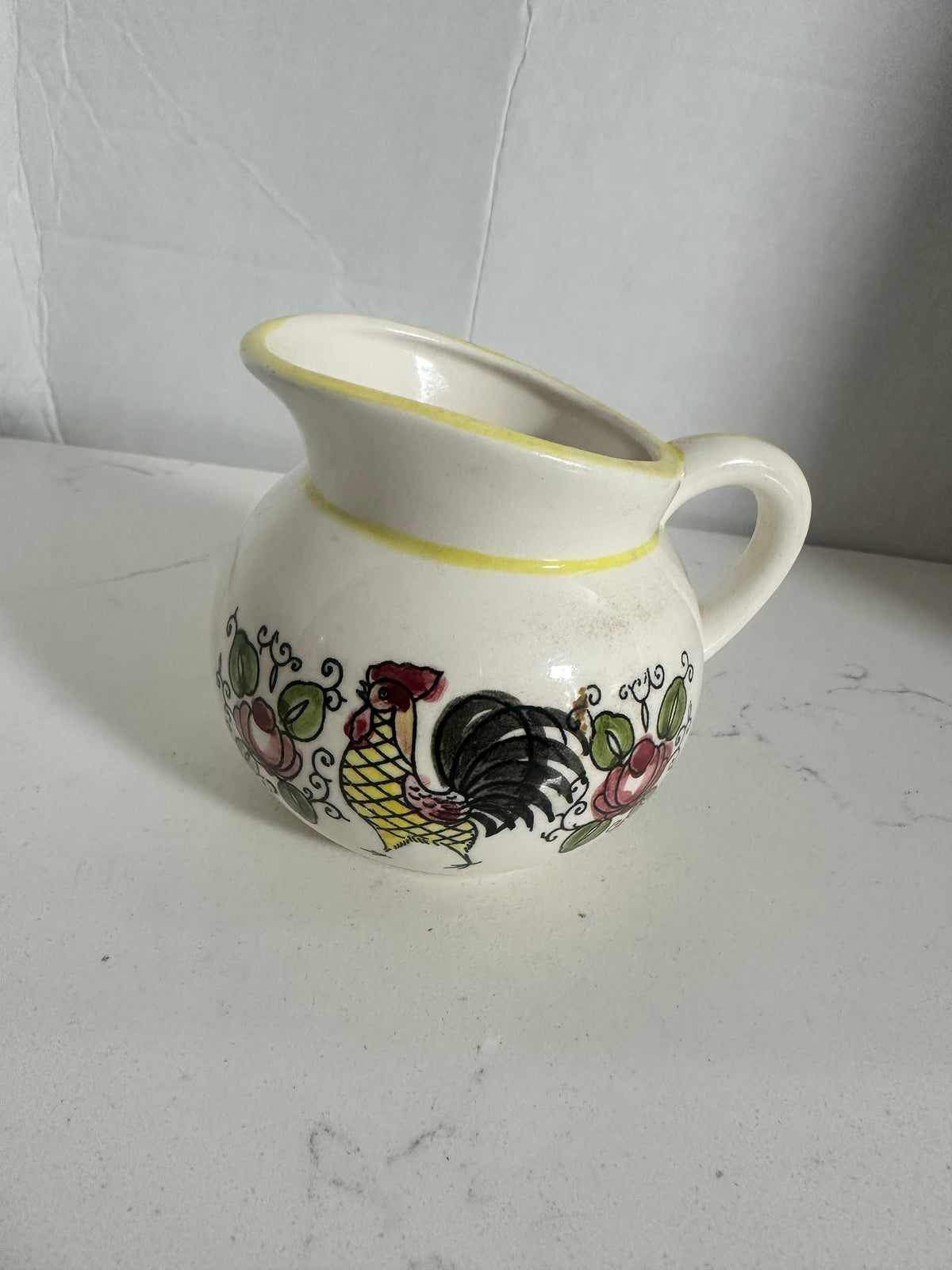 Vintage UCAGCO Early Provincial Rooster Creamer Pitcher | Japan 4 inches