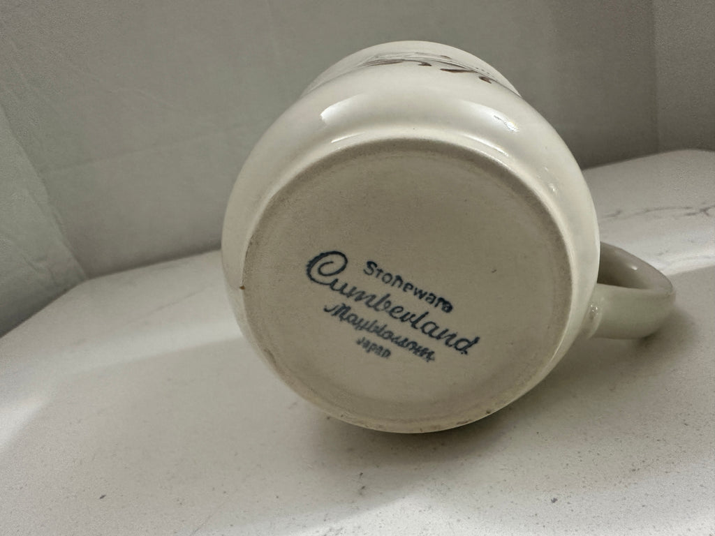Vintage Cumberland Mayblossom Stoneware Mugs – Set of 2 | Japan | 3"