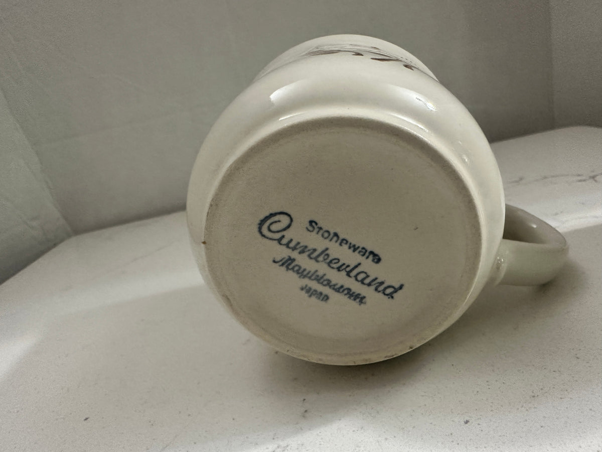 Vintage Cumberland Mayblossom Stoneware Mugs – Set of 2 | Japan | 3"