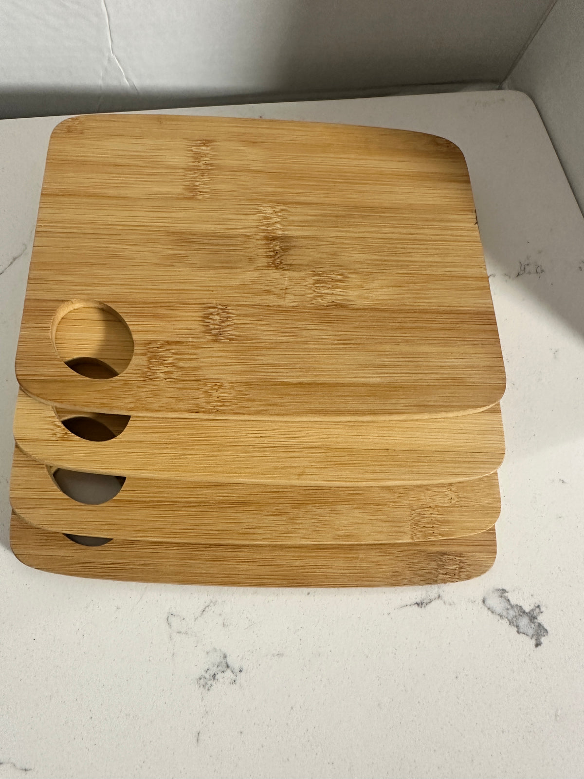 Set of 4 Small Bamboo Cutting / Serving Boards – 8 Inch