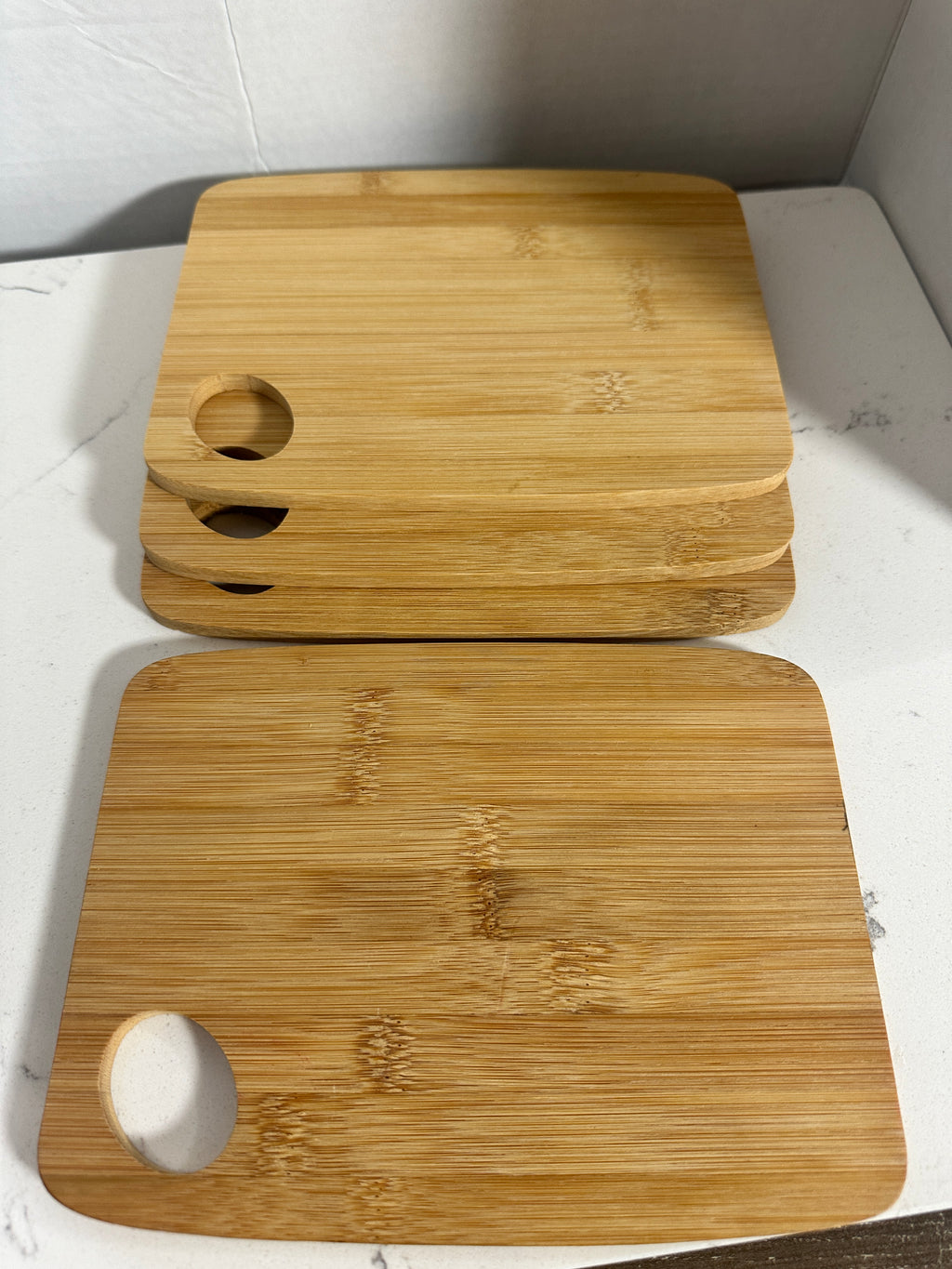 Set of 4 Small Bamboo Cutting / Serving Boards – 8 Inch