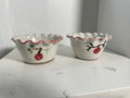 Pair of Handmade Ceramic Apple Bakers | Individual Baked Apple Dishes | Hand Painted Pottery Apple Baking Bowls | Signed Studio Pottery