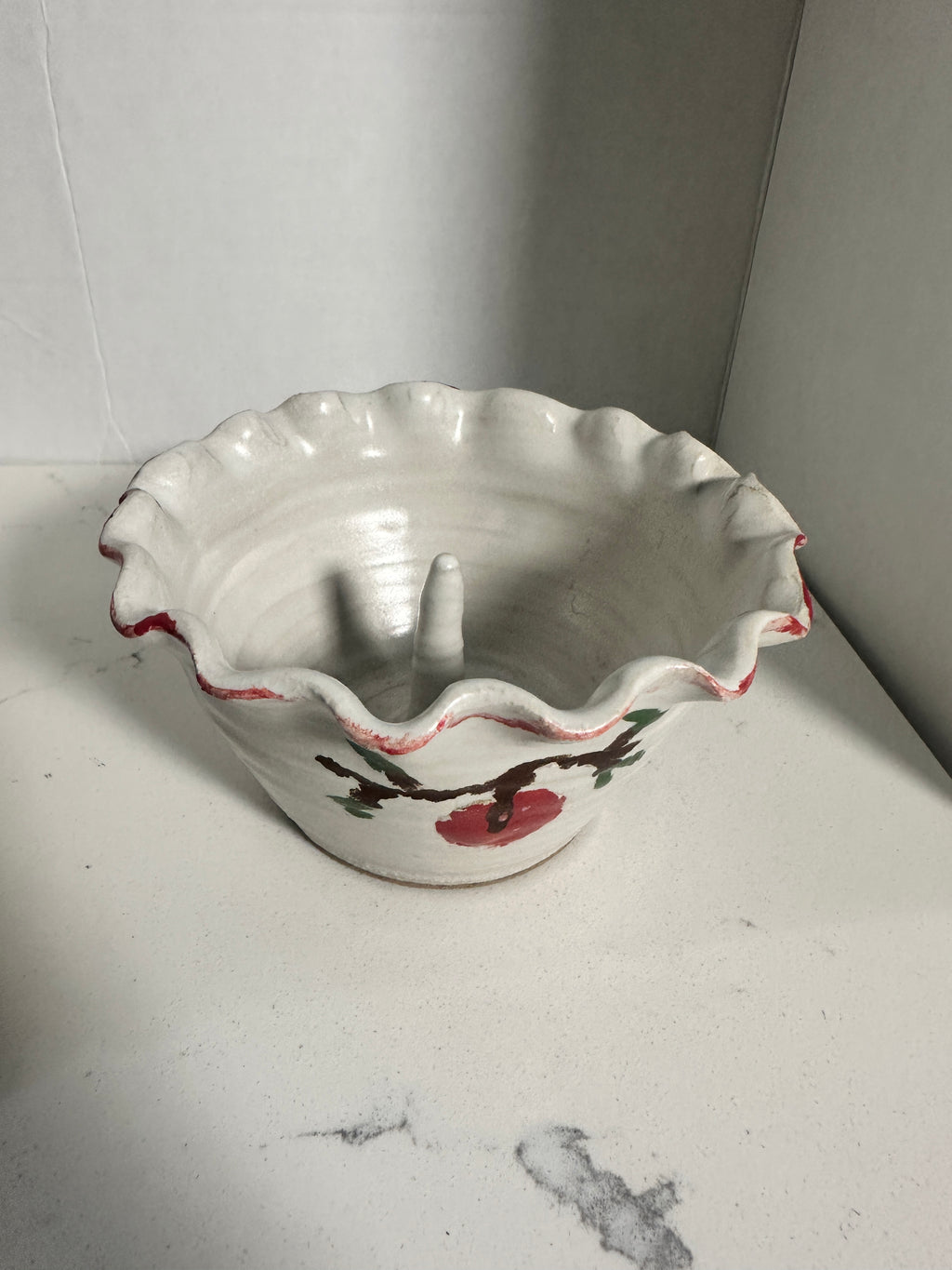 Pair of Handmade Ceramic Apple Bakers | Individual Baked Apple Dishes | Hand Painted Pottery Apple Baking Bowls | Signed Studio Pottery