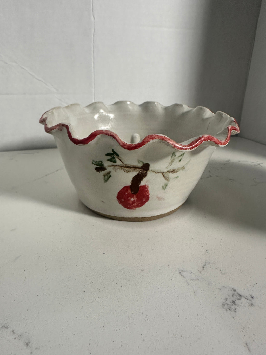 Pair of Handmade Ceramic Apple Bakers | Individual Baked Apple Dishes | Hand Painted Pottery Apple Baking Bowls | Signed Studio Pottery