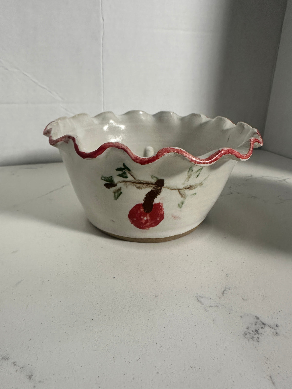 Pair of Handmade Ceramic Apple Bakers | Individual Baked Apple Dishes | Hand Painted Pottery Apple Baking Bowls | Signed Studio Pottery