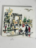 Paris Street Scene Ceramic Wall Tile | Signed Semon