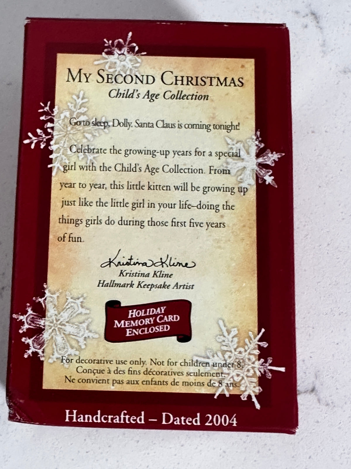 2004 Hallmark Keepsake “My Second Christmas” Kitten Ornament