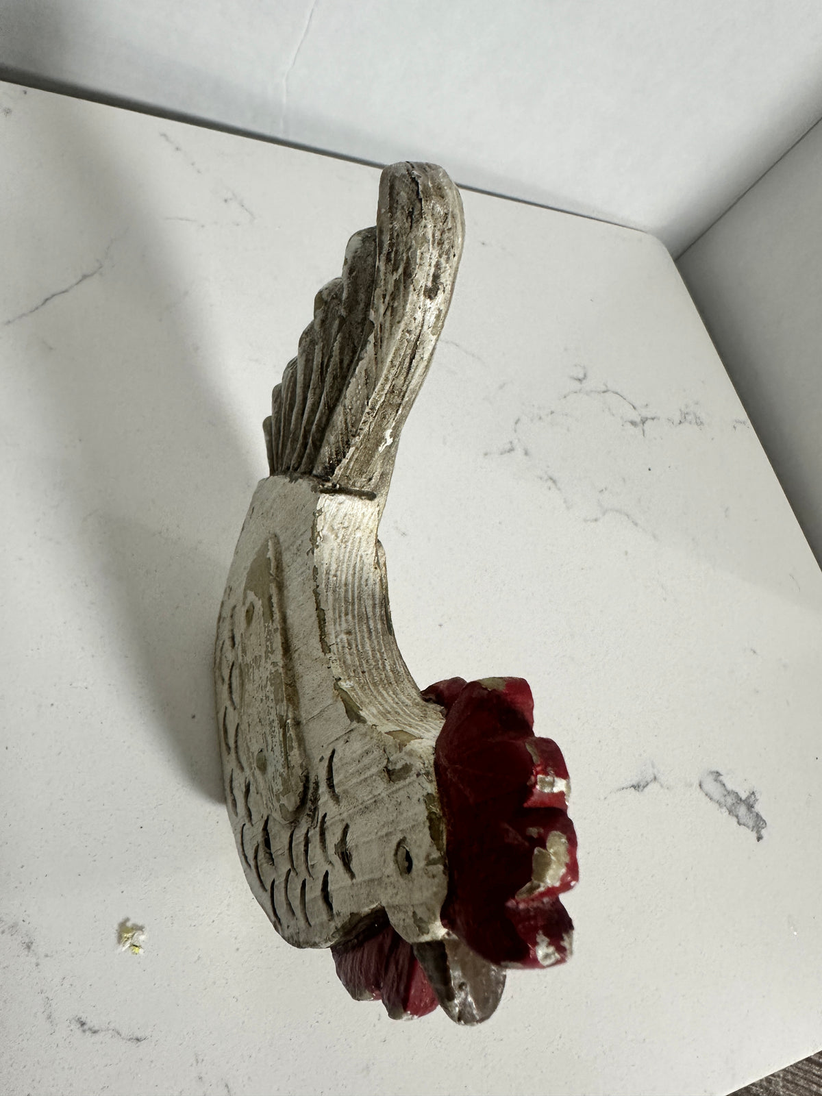 Rustic Rooster and Hen Figurine | Distressed Farmhouse Decor