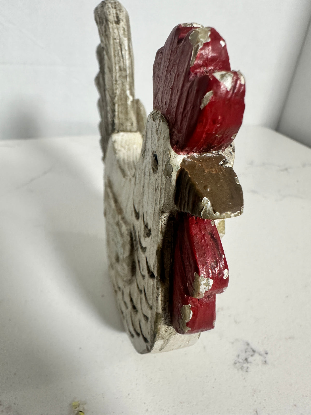 Rustic Rooster and Hen Figurine | Distressed Farmhouse Decor