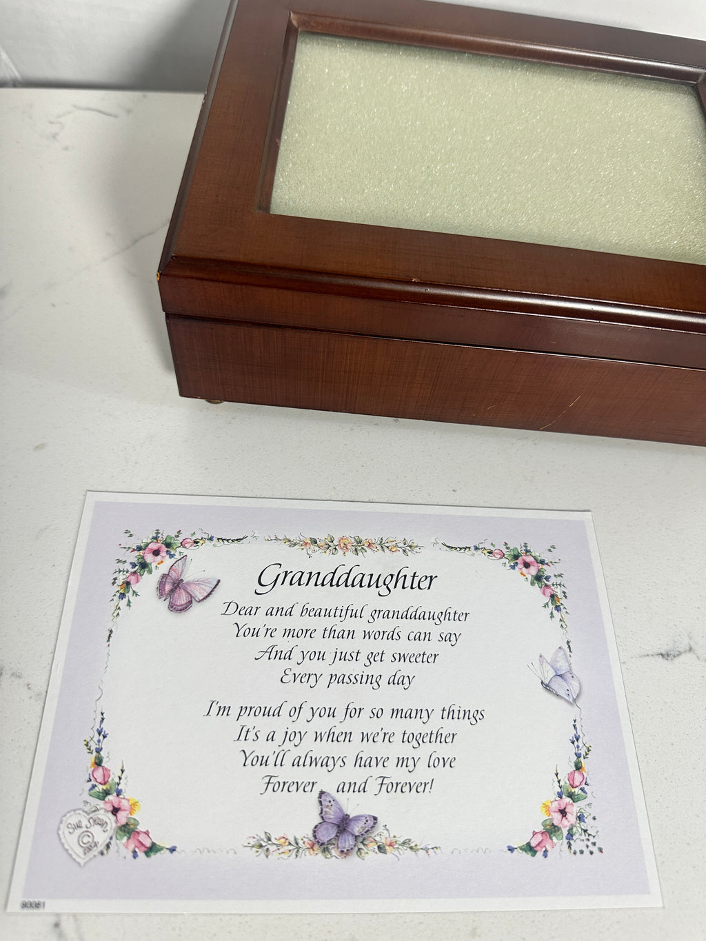 Vintage Sankyo Wooden Musical Jewelry Box with Photo Frame Lid – 8 x 6 Inch Keepsake Box