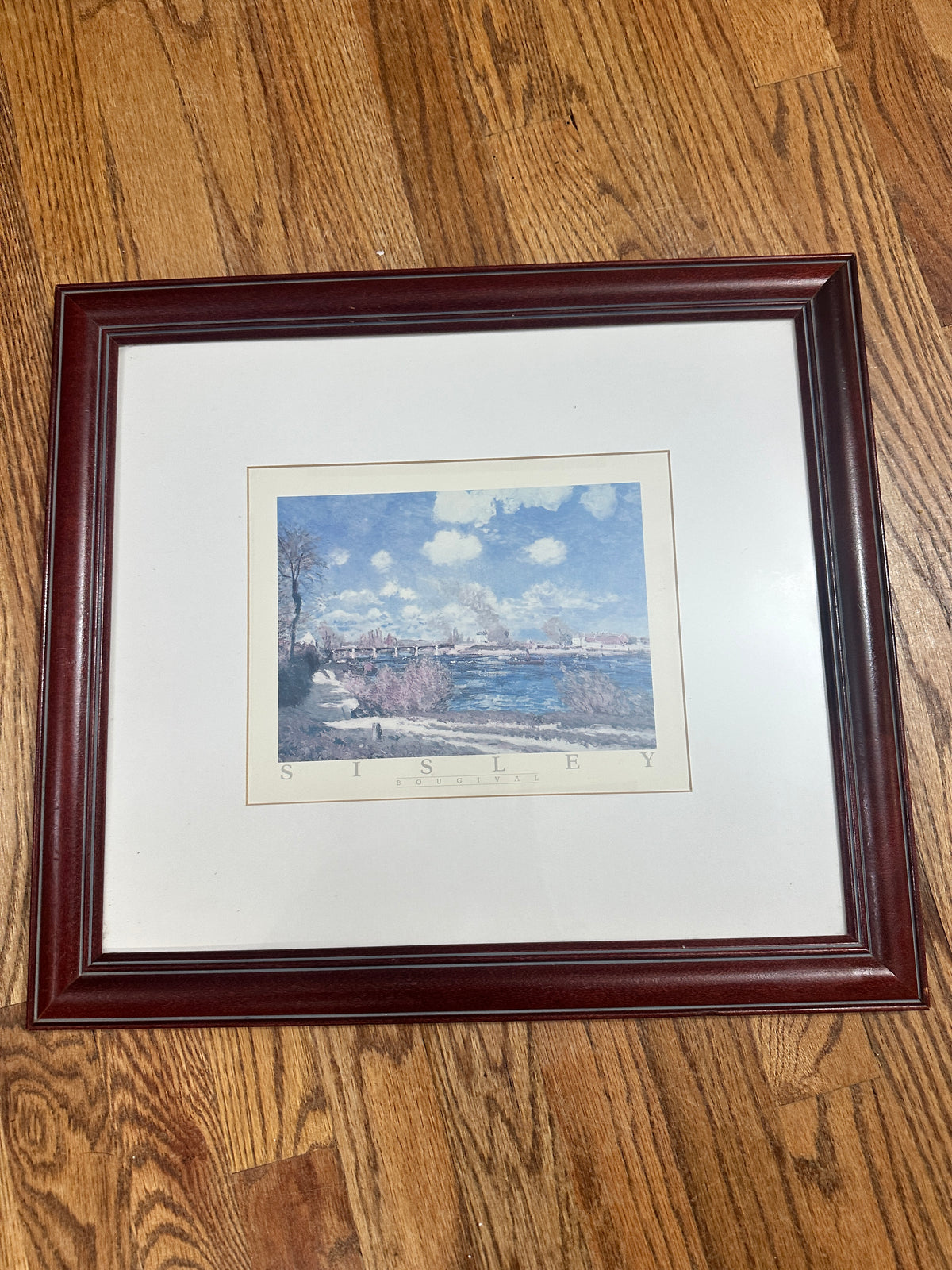 Alfred Sisley “Bougival” Framed Impressionist Landscape Print – 18.5 x 16.5