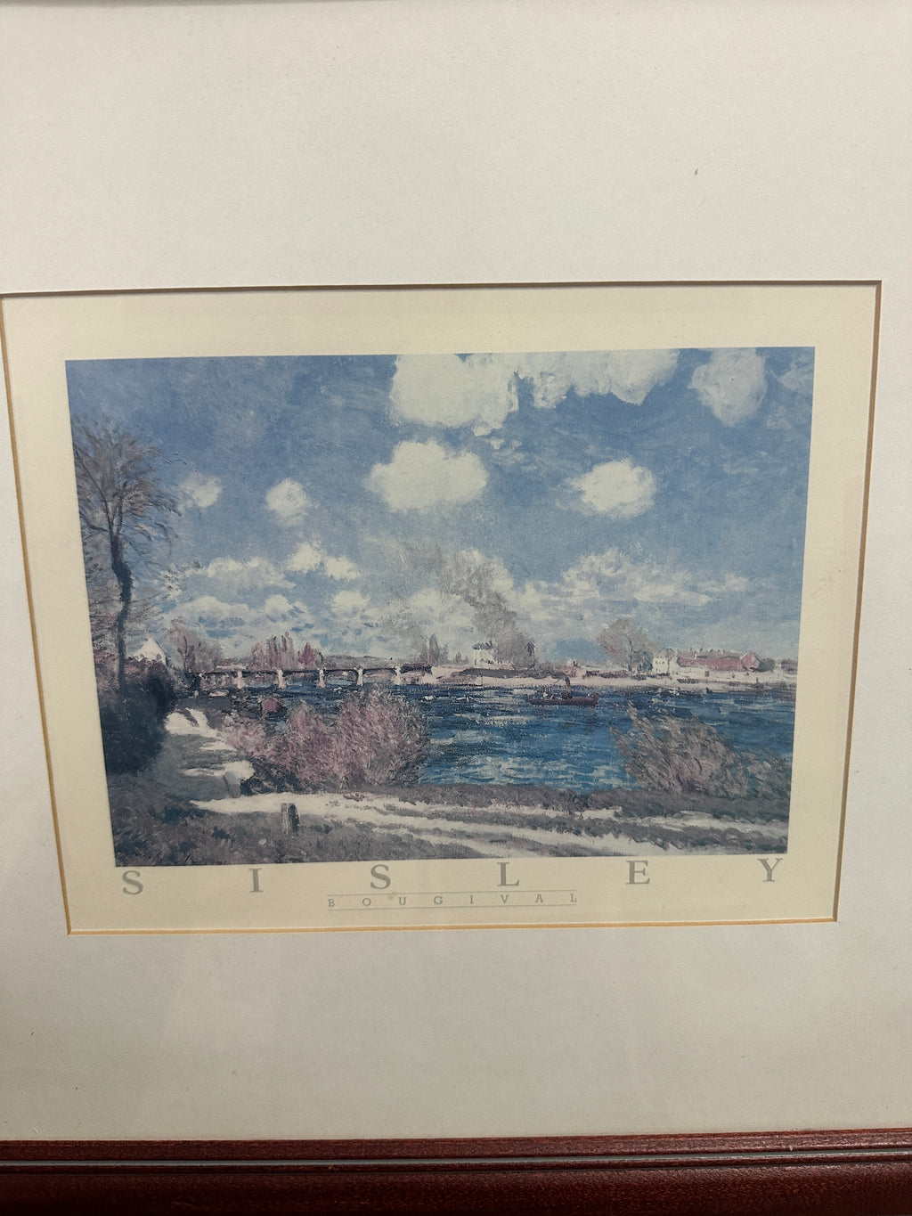 Alfred Sisley “Bougival” Framed Impressionist Landscape Print – 18.5 x 16.5