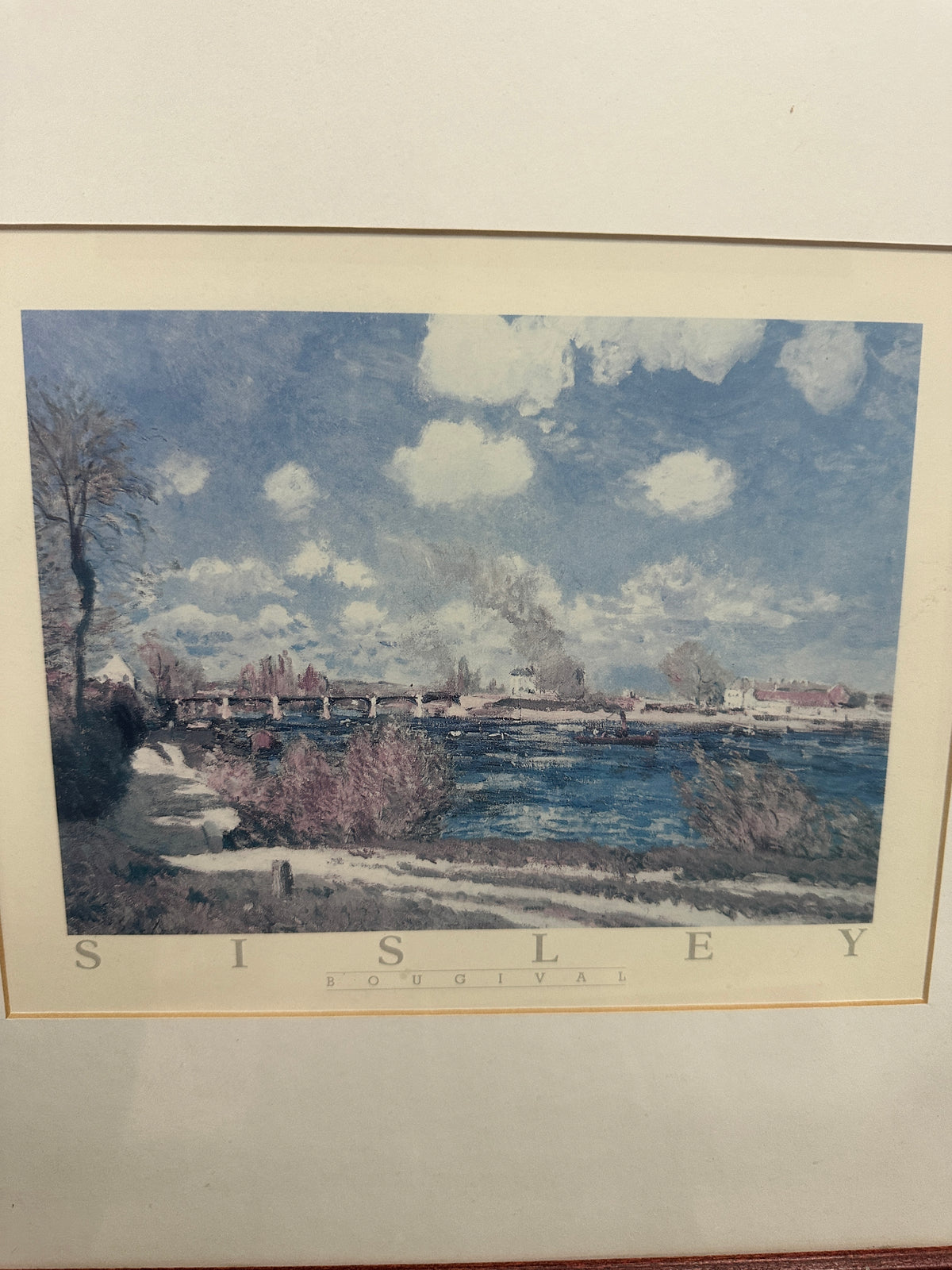 Alfred Sisley “Bougival” Framed Impressionist Landscape Print – 18.5 x 16.5