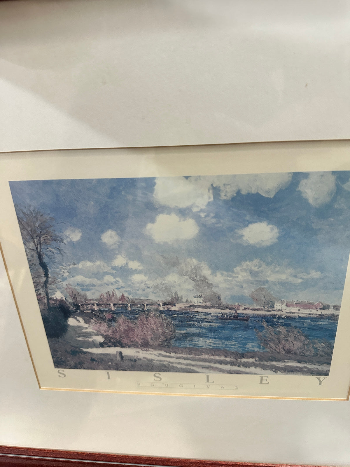 Alfred Sisley “Bougival” Framed Impressionist Landscape Print – 18.5 x 16.5