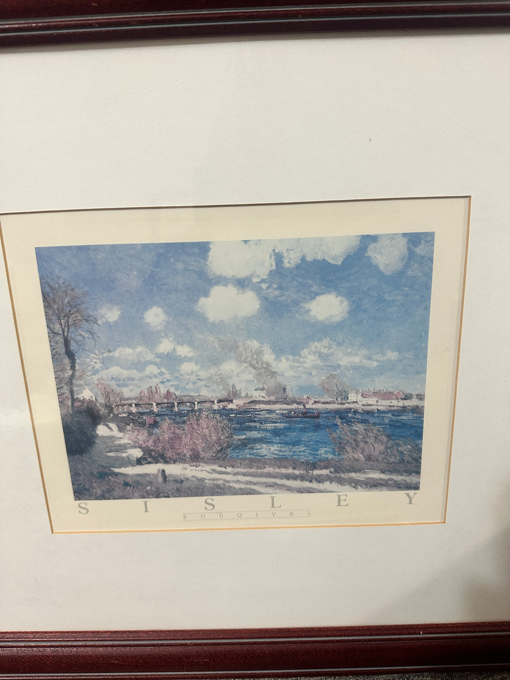 Alfred Sisley “Bougival” Framed Impressionist Landscape Print – 18.5 x 16.5