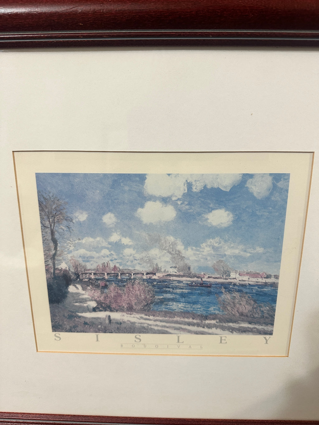 Alfred Sisley “Bougival” Framed Impressionist Landscape Print – 18.5 x 16.5